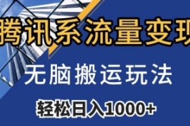 腾讯系流量变现，无脑搬运玩法，...