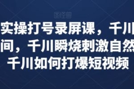 千川实操打号录屏课，千川打爆直...