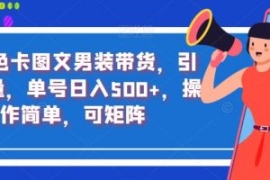抖音色卡图文男装带货，引爆流量...