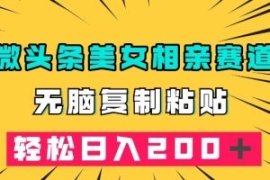 微头条冷门美女相亲赛道，无脑复...