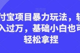 支付宝项目暴力玩法，轻松月入过...