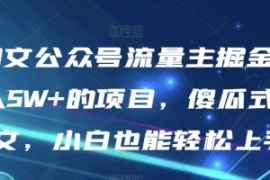AI图文公众号流量主掘金，月入5W...
