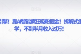 致富引擎！靠AI智能疯狂吸粉掘金...