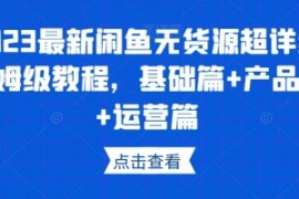2023最新闲鱼无货源超详细保姆级...