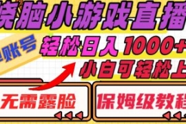 烧脑小游戏直播，单账号日入1000...