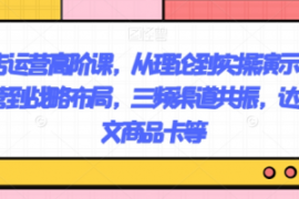 抖店运营高阶课，从理论到实操演...