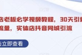 实体店老板必学视频教程，30天引...
