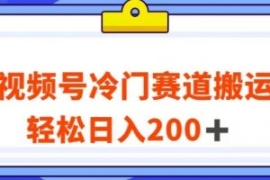 视频号最新冷门赛道搬运玩法，轻...