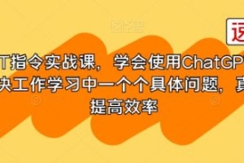 GPT指令实战课，学会使用ChatGPT...
