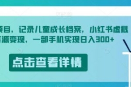 冷门项目，记录儿童成长档案，小...