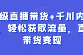 超级直播带货+千川内训课，轻松...