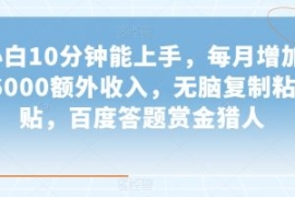 小白10分钟能上手，每月增加6000...