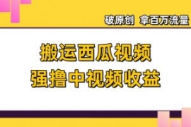 搬运西瓜视频强撸中视频收益，日...