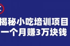 宝哥揭秘小吃培训项目，利润非常...