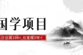 最新国学项目，日引流100+，月入...