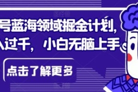 视频号蓝海领域掘金计划，日入过...