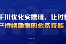 抖音千川优化实操班，让付费投产...