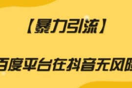【暴力引流】利用百度平台在抖音...