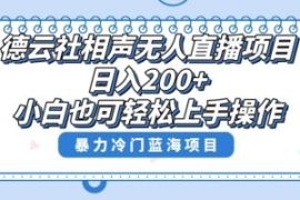 单号日入200+，超级风口项目，德...