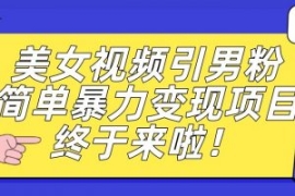 价值3980的男粉暴力引流变现项目...