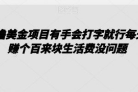 0撸美金项目有手会打字就行每天...