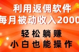 利用返佣软件，轻松躺赚，小白也...