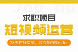 短视频运营求职实操项目，28天在...
