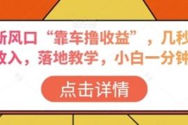 抖音新风口“靠车撸收益”，几秒...