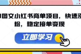 AI图文小红书商单项目，快速涨粉...