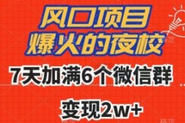 全网首发，爆火的夜校，7天加满6...