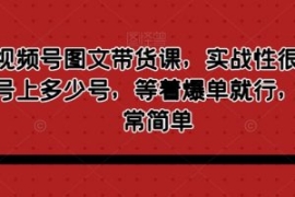 最新视频号图文带货课，实战性很...