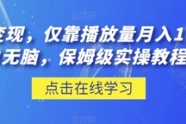 流量变现，仅靠播放量月入1W＋，...