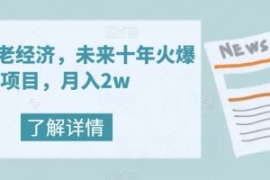 银发养老经济，未来十年火爆项目...