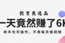 一天竟然赚了6000多，教育类选品...