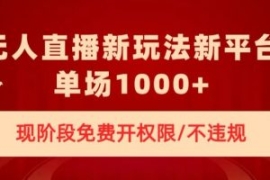 无人直播新平台新玩法，现阶段免...