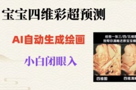 宝宝四维彩超AI预测项目，无门槛...