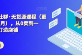西湖电商社群·无货源课程（更新...