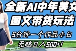 全新AI中年美女图文带货玩法，5...