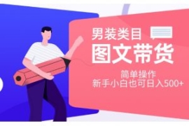 男装类目图文带货，简单操作，新...