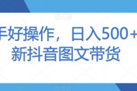 新手好操作，日入500+最新抖音图...