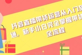 抖音直播带货运营从入门到精通，...