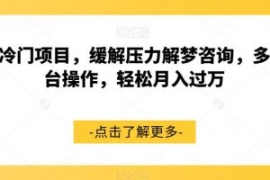 超冷门项目，缓解压力解梦咨询，...