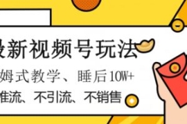 最新视频号玩法，不销售、不引流...