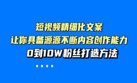 《第192期》短视频精细化文案，...